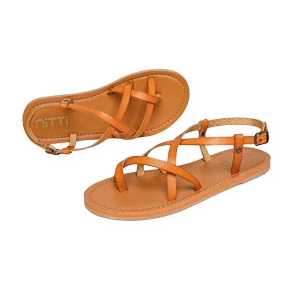 NWT! Nitti Women's Gladiator Fisherman Sandals in Light Brown - Size 9 - Picture 3 of 9